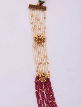 Kundan Ganesha Multi Strand Beaded Necklace and Earrings Set