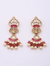 Kundan Ganesha Multi Strand Beaded Necklace and Earrings Set