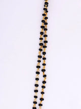 Double Strand Stone Studded Brass Mangalsutra and Earrings Set