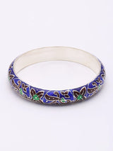 Meenakari Floral Vine Sterling Silver Bangles Set of 2