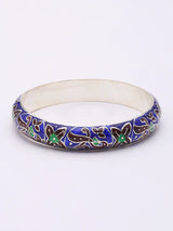 Meenakari Floral Vine Sterling Silver Bangles Set of 2
