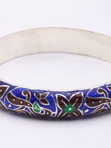 Meenakari Floral Vine Sterling Silver Bangles Set of 2