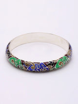 Meenakari Elephant Motif Sterling Silver Bangles