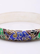 Meenakari Elephant Motif Sterling Silver Bangles