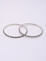 Sterling Silver Bangles Pair in Polished Finish