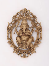 Chaturbhuja Lord Ganesha Brass Brooch