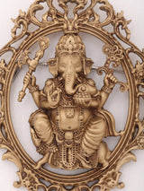 Chaturbhuja Lord Ganesha Brass Brooch