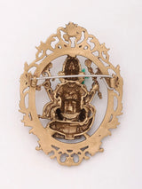 Chaturbhuja Lord Ganesha Brass Brooch