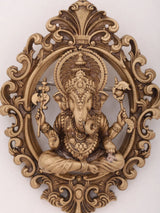 Seated Chaturbhuja Lord Ganesha Brass Brooch