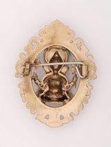 Seated Chaturbhuja Lord Ganesha Brass Brooch