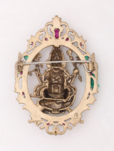 Chaturbhuja Ganesha Stone Studded Brass Brooch