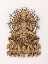 Lord Surya Narayana Brass Brooch with Antique Finish