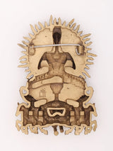 Lord Surya Narayana Brass Brooch with Antique Finish