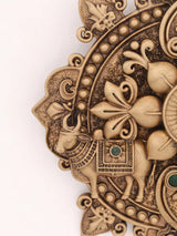 Ornate Mandala and Bull Motif Brass Brooch