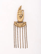 Gyan Mudra on Lotus Base with Om Brass Brooch