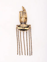Gyan Mudra on Lotus Base with Om Brass Brooch