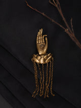 Gyan Mudra on Lotus Base with Om Brass Brooch