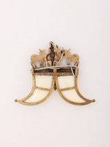 Fluted Krishna and Tiger Nail Brass Brooch