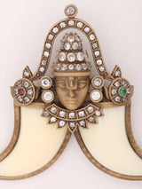 Lord Venkateshwara Tiger Nail Brass Brooch