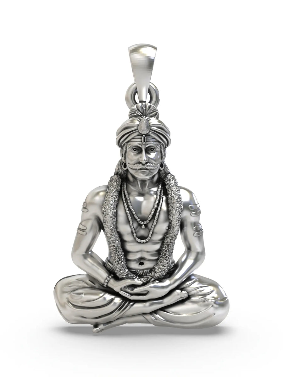 Muneshwara Swamy South Indian Deity Sterling Silver Pendant