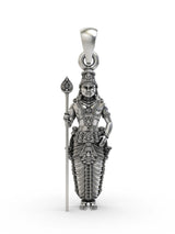 Lord Kartikeya God of Victory Sterling Silver Pendant