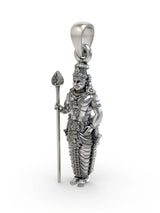 Lord Kartikeya God of Victory Sterling Silver Pendant