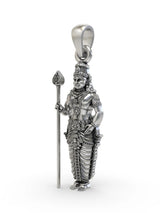 Lord Kartikeya God of Victory Sterling Silver Pendant