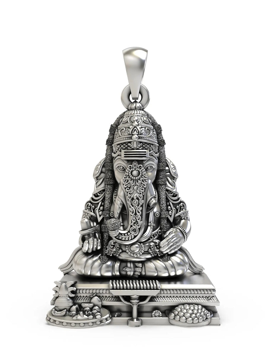 Pillayarpatti Karpaga Vinayaka Sterling Silver Pendant