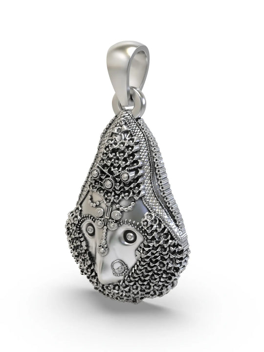 Kalka Maa Goddess Durga Sterling Silver Pendant