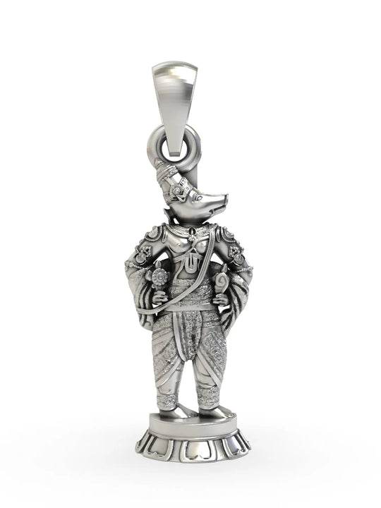 Lord Varaha Vishnu Boar Avatar Sterling Silver Pendant