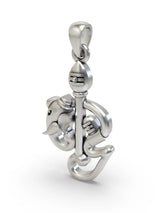 Karttikeya Vel and Tamil Om Sterling Silver Pendant