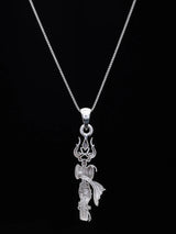 Trishul and Shiva Hand Sterling Silver Pendant
