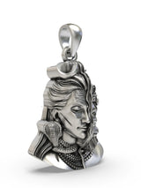 Shiva and Hanuman Sterling Silver Pendant