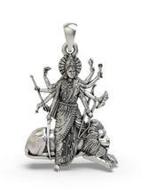 Goddess Durga Sterling Silver Pendant