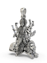 Goddess Durga Sterling Silver Pendant
