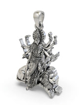 Goddess Durga Sterling Silver Pendant