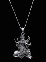 Goddess Durga Sterling Silver Pendant