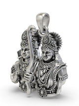Ram and Sita Sterling Silver Devotional Pendant