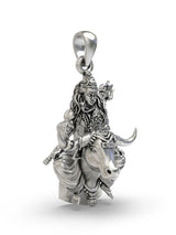 Mahadev Seated on Nandi Vintage Sterling Silver Pendant