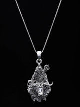 Mahadev Seated on Nandi Vintage Sterling Silver Pendant