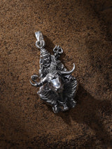 Mahadev Seated on Nandi Vintage Sterling Silver Pendant