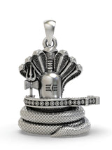 Shiva Lingam and Naga Chattra Sterling Silver Pendant