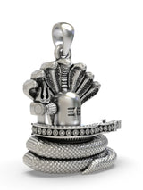 Shiva Lingam and Naga Chattra Sterling Silver Pendant