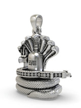 Shiva Lingam and Naga Chattra Sterling Silver Pendant