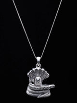 Shiva Lingam and Naga Chattra Sterling Silver Pendant