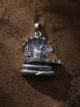 Shiva Lingam and Naga Chattra Sterling Silver Pendant