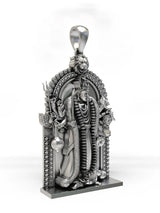 Dasabhuja Kali Sterling Silver Pendant with Lion Arch
