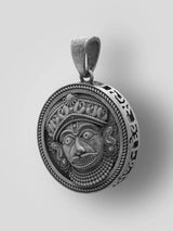 Sarangpur Hanuman Sterling Silver Vintage Polish Pendant