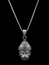 Antique Finish Lord Hanuman Sterling Silver Pendant
