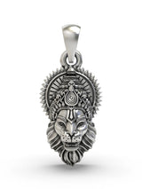 Lord Narasimha Antique Finish Sterling Silver Pendant